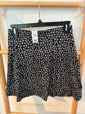 Sky and Sparrow Black Floral Skater Skirt